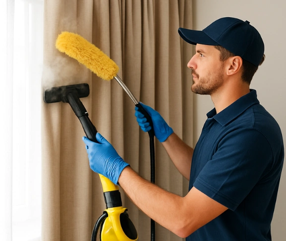 Trusted drapes cleaning technician Matty Curtain Cleaning everton-hills QLD
